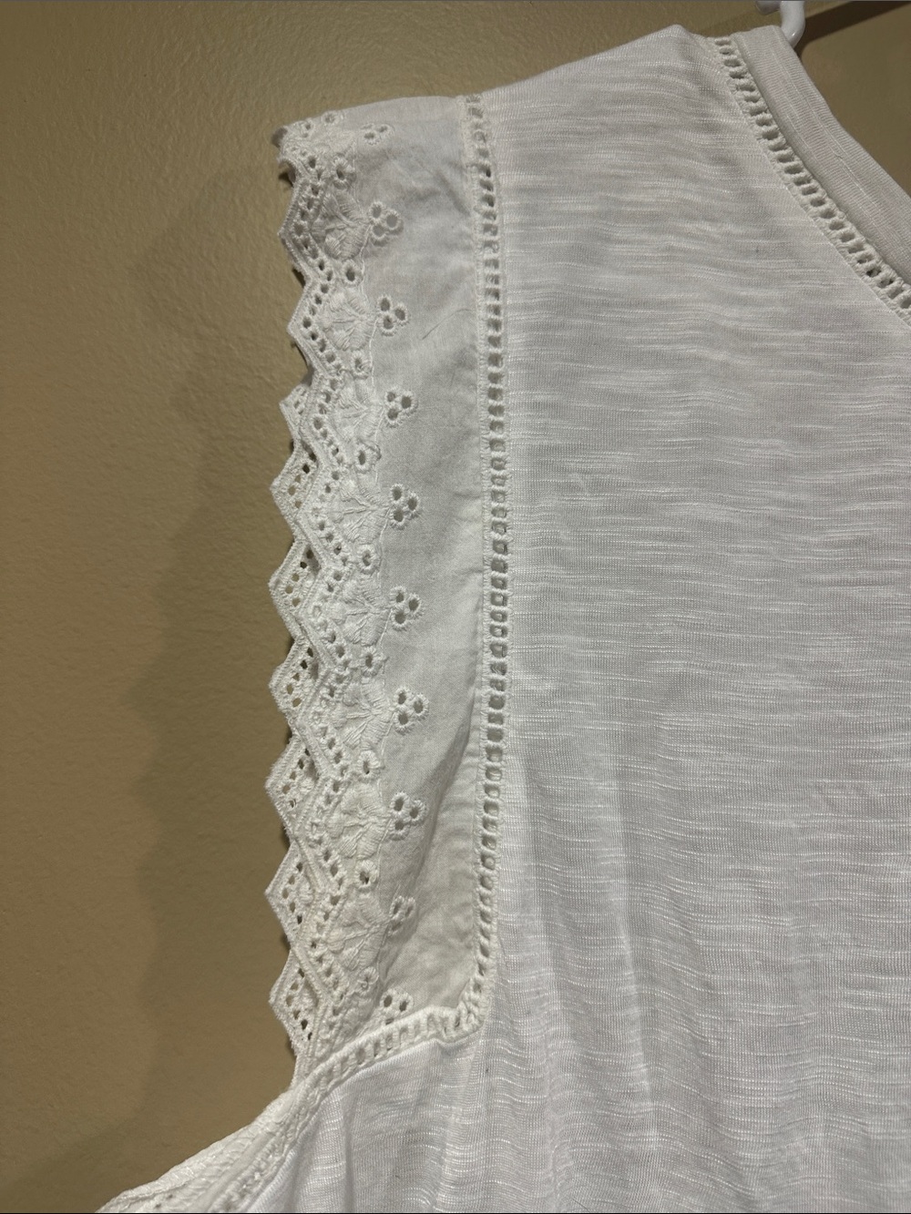 Falls Creek White Lace-Trim Tank Top - Picture 3 of 4